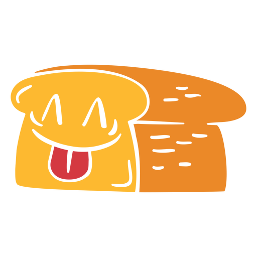 Personagem de comida de p?o feliz cortado Desenho PNG