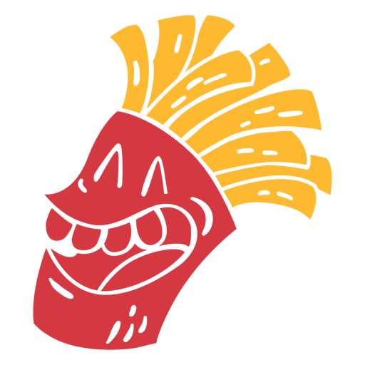 Rindo personagem de comida de batatas fritas cortadas Desenho PNG