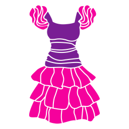 Pink ruffled dress cut out PNG Design Transparent PNG