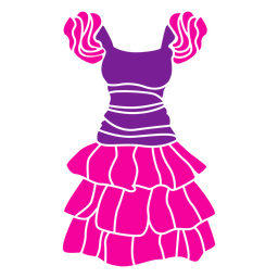 Vestido rosa con volantes recortado Diseño PNG