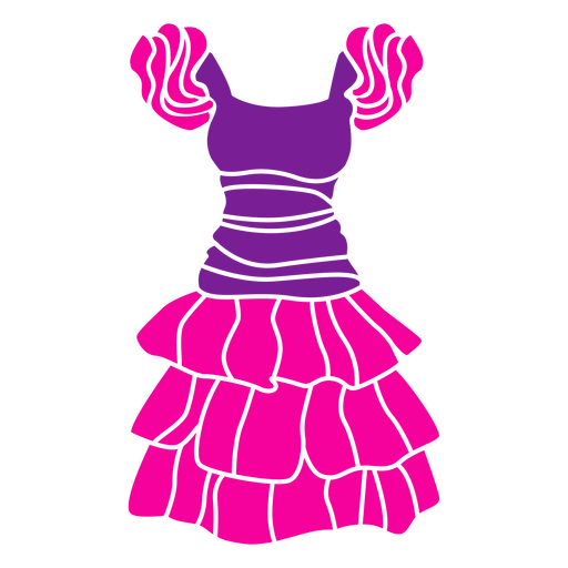 vestido rosa com babados cortado Desenho PNG
