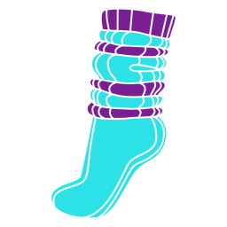 Calcetín largo azul claro recortado Diseño PNG