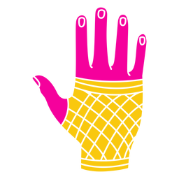 80's hand with glove cut out PNG Design Transparent PNG