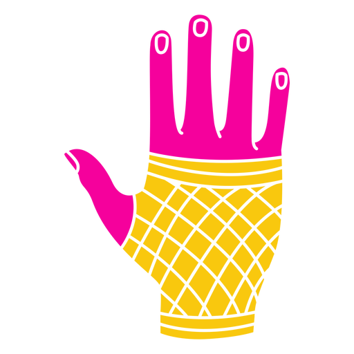 80's hand with glove cut out PNG Design