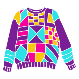 80's sweater cut out PNG Design Transparent PNG