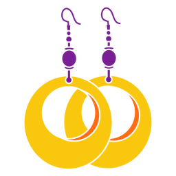 Yellow earrings cut out PNG Design