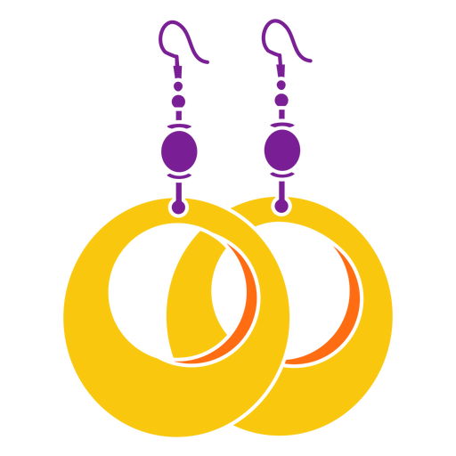 Gelbe Ohrringe ausgeschnitten PNG-Design