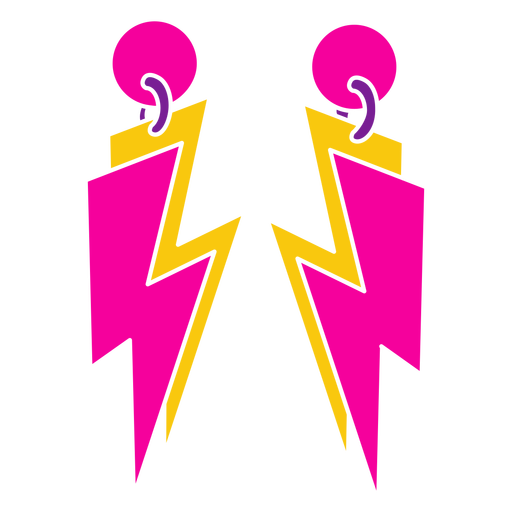 Pink and yellow ray earrings cut out PNG Design