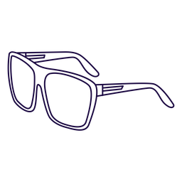 80's style glasses stroke PNG Design