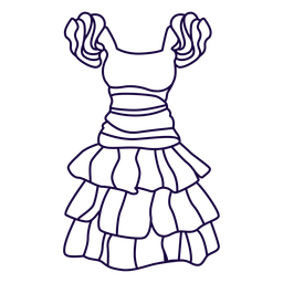 Curso de vestido com babados Desenho PNG
