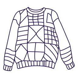 Square pattern sweater stroke Transparent PNG