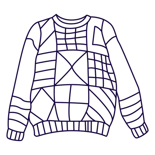 Square pattern sweater stroke PNG Design
