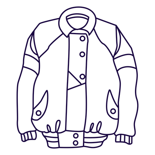Leather jacket stroke PNG Design