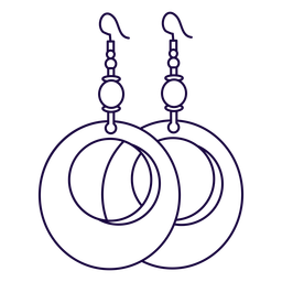 Round earrings stroke PNG Design Transparent PNG