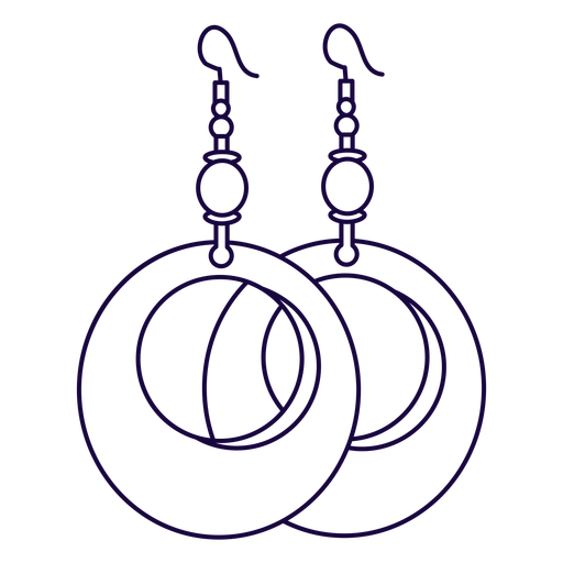 Round earrings stroke PNG Design
