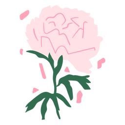 Planta de flor rosa semi plana