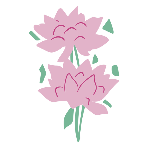 Frühlingsblumen flach PNG-Design