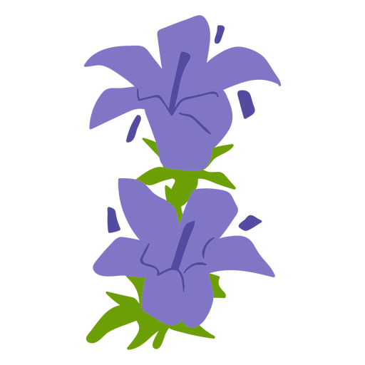 Lindas flores violetas semi planas Desenho PNG