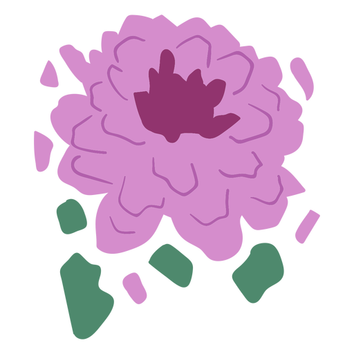 Flor de nenúfar semi plana Desenho PNG