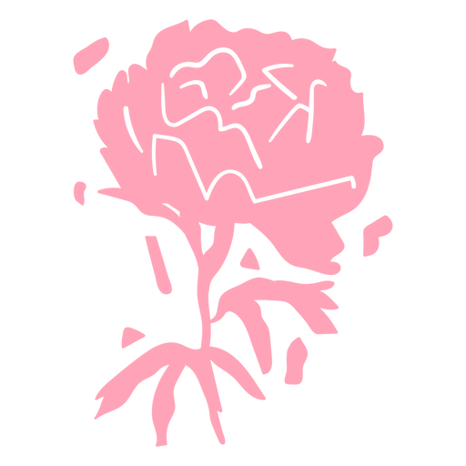 Flor de clavel rosa cortada Diseño PNG