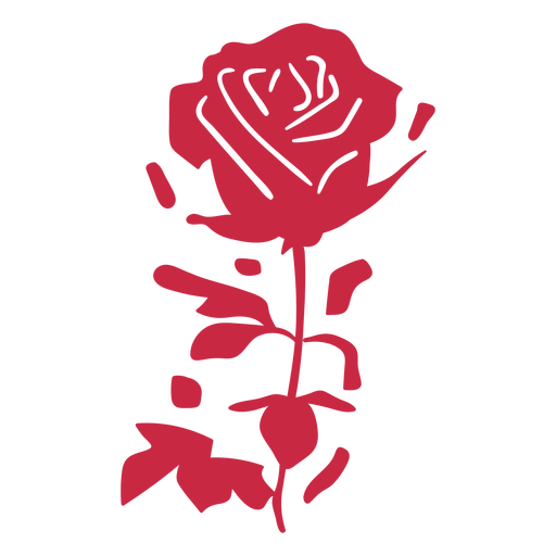 Rosa roja cortada Diseño PNG