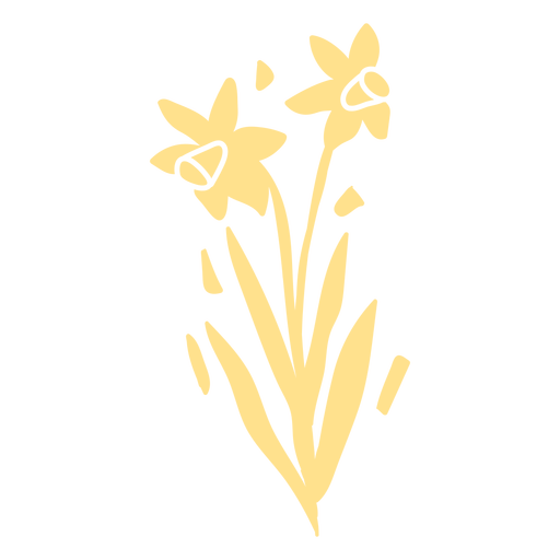 Yellow daffodil flowers cut out PNG Design