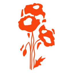 Orange natural flowers cut out PNG Design