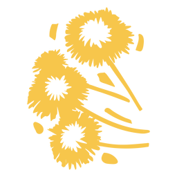 Yellow dandelion flowers cut out Transparent PNG