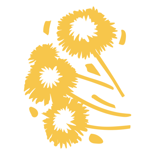 Gelbe Löwenzahnblüten ausgeschnitten PNG-Design