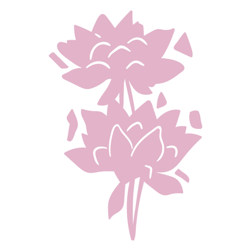 Flores de loto rosa cortadas Diseño PNG