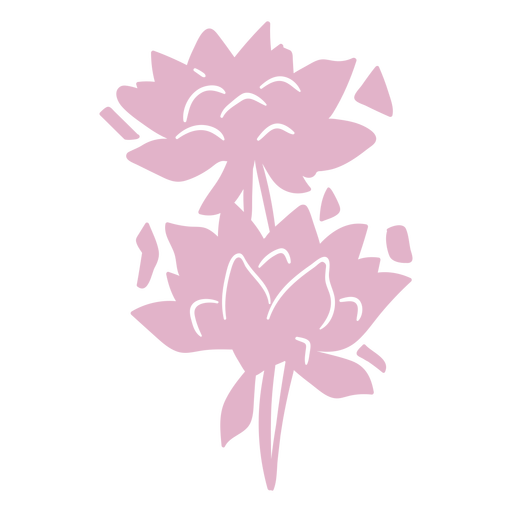 Flores de lótus rosa cortadas Desenho PNG