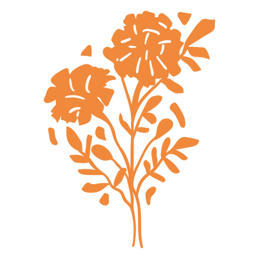 Flores de naturaleza naranja cortadas Diseño PNG