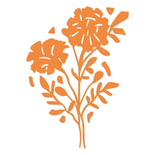 Orange nature flowers cut out PNG Design
