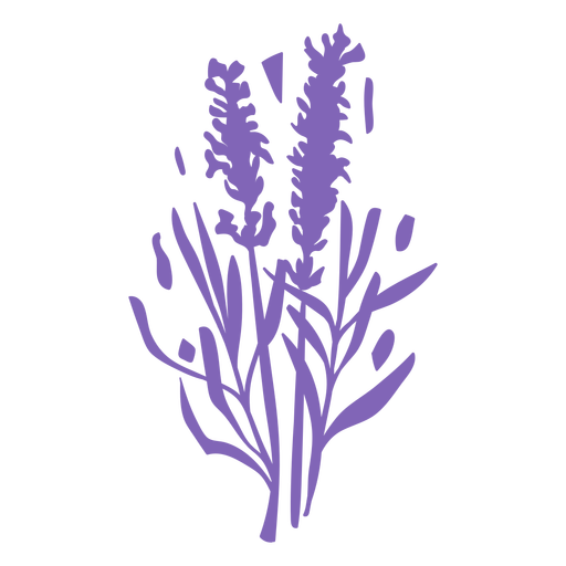 Flores de lavanda violeta planas Diseño PNG