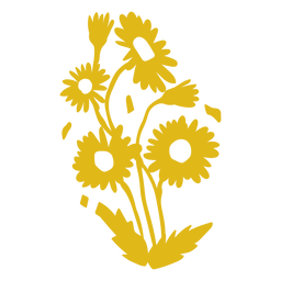 Gelbe Wildblumen ausgeschnitten PNG-Design