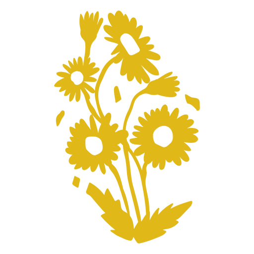 Flores silvestres amarelas cortadas Desenho PNG