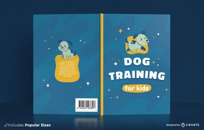 Design de capa de livro de treinamento de animais fofos