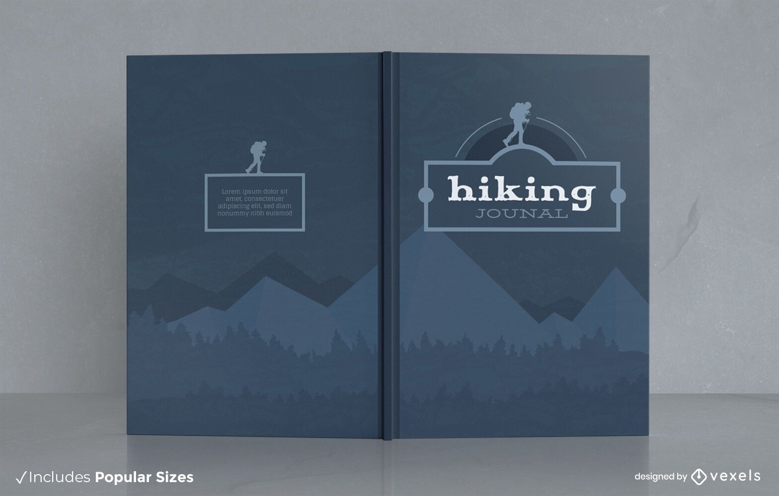 Hiking hobby journal nature cover design