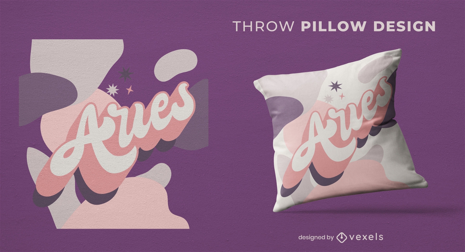 Aries lettering throw pillow 