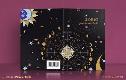 Zodiac sign constellation book cover design