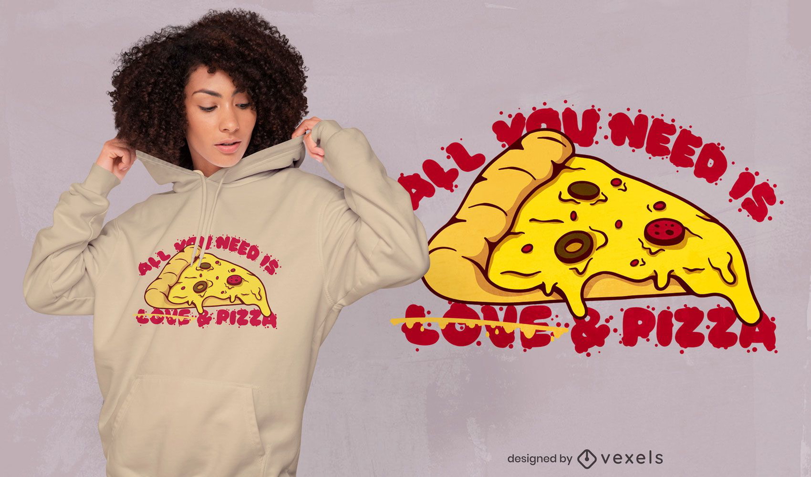 Pizza slice food love t-shirt design