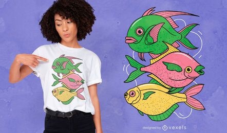 Three fishes t-shirt design