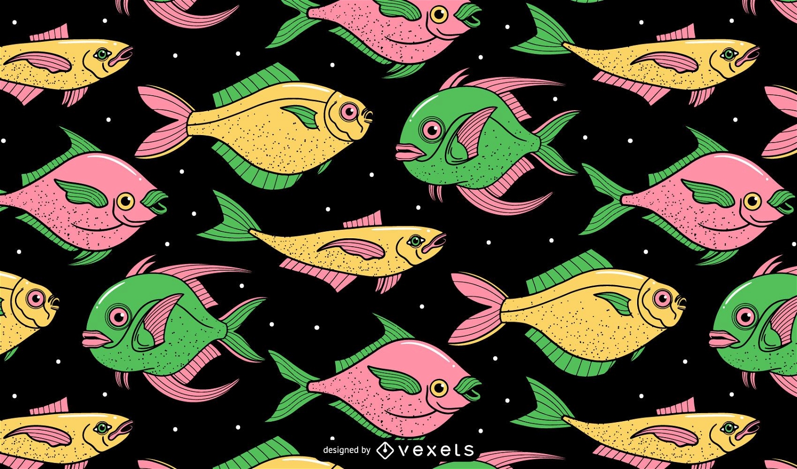 Fish sea animal colorful pattern design