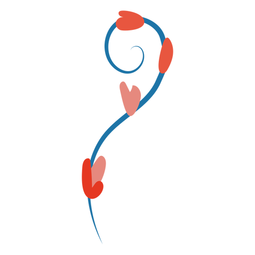 Caule espiralado azul plano Desenho PNG