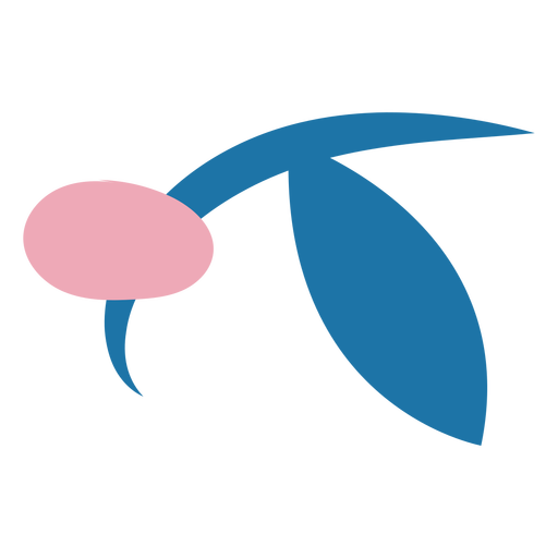 Blaue und rosafarbene Pflanze flach PNG-Design
