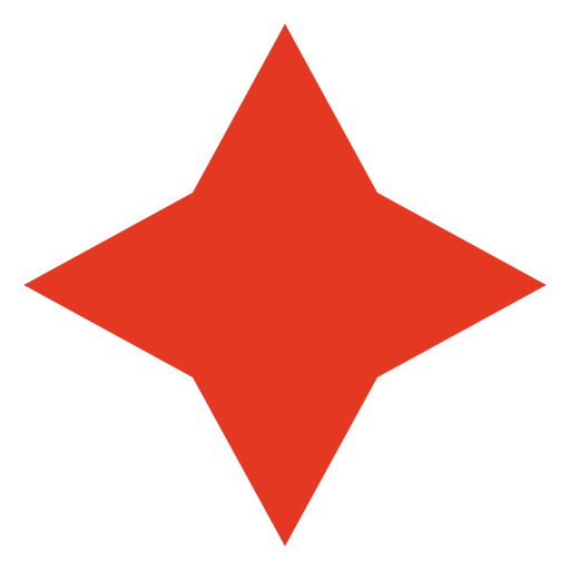 Red star flat PNG Design