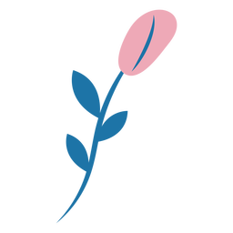Hübsche rosa Blume in einem Stängel flach PNG-Design