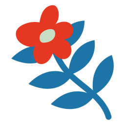 Simples flor vermelha plana Transparent PNG