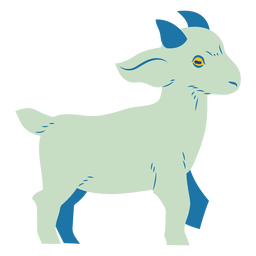 Blue goat semi flat PNG Design