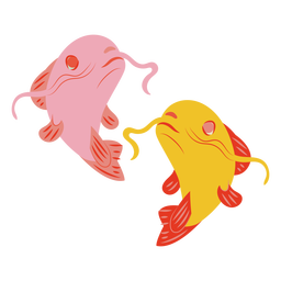 Piscis peces signos del zodiaco semi plano Diseño PNG